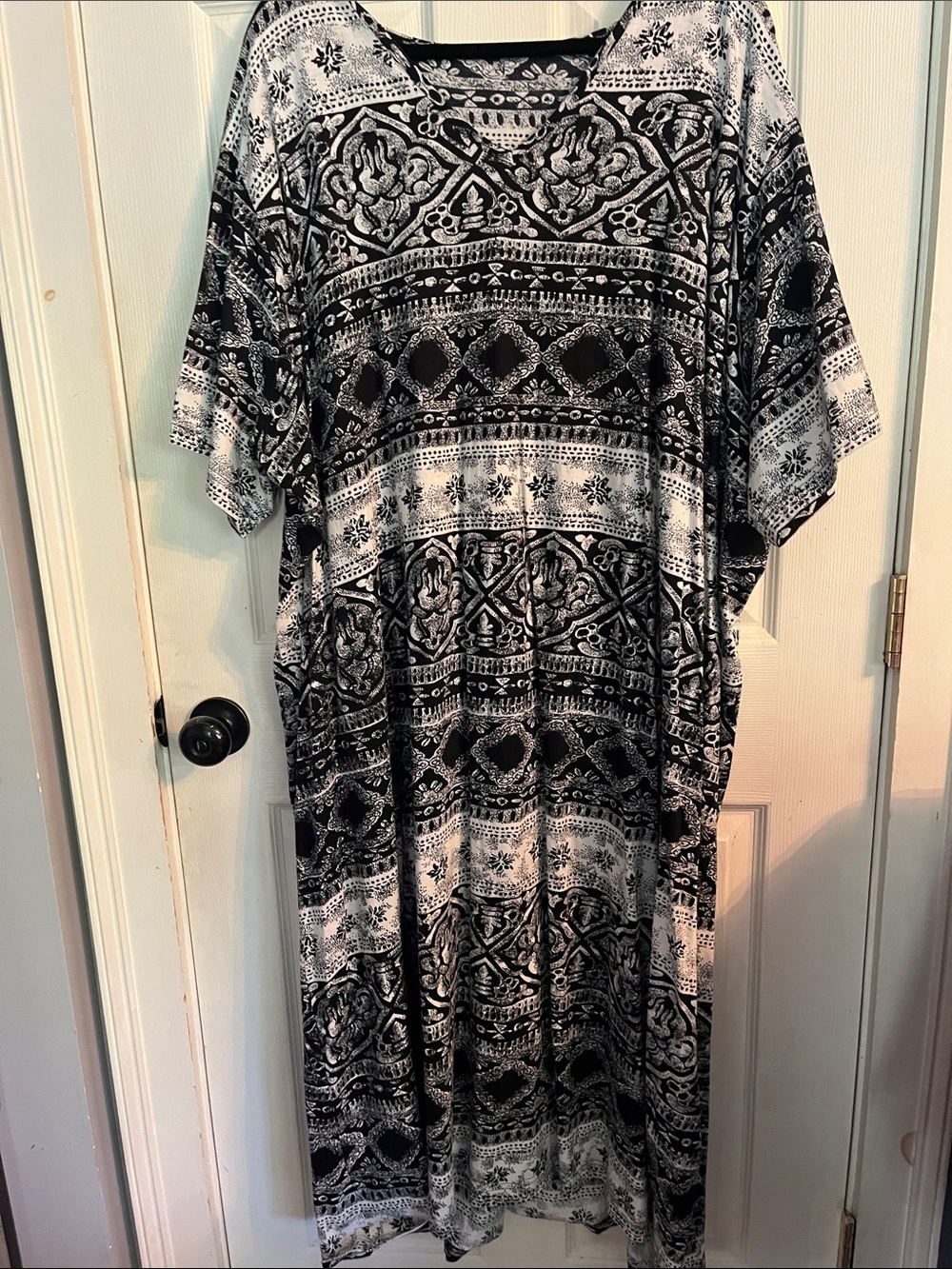 Black and White Patterned Maxi Dress